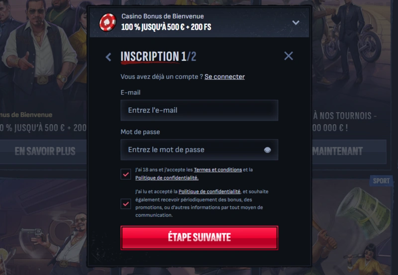 mafiacasino login page